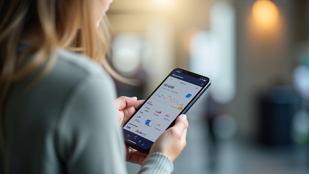 Application bancaire mobile affichant des statistiques d'épargne et de suivi de portefeuille