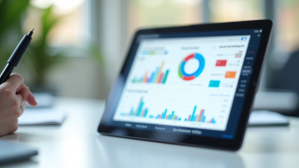 Graphiques de dépenses et tableaux de bord financiers affichés sur l'écran d'une tablette avec stylet