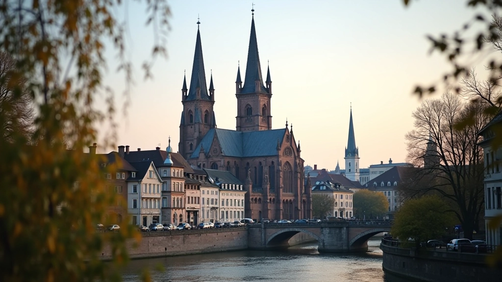Vue de la Cathédrale de Strasbourg avec services bancaires numériques à Mulhouse