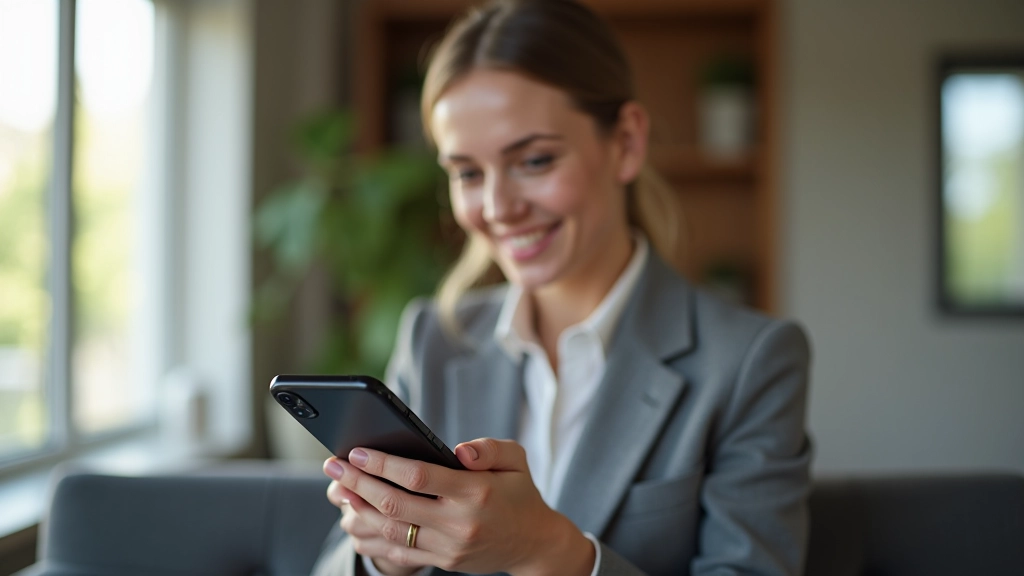 Personne utilisant une application bancaire mobile pour vérifier ses économies et ses objectifs d'épargne à long terme sur son téléphone